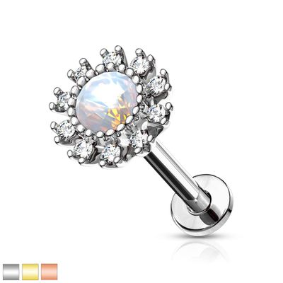 PREMIUM Halo Moonstone Labret 16g