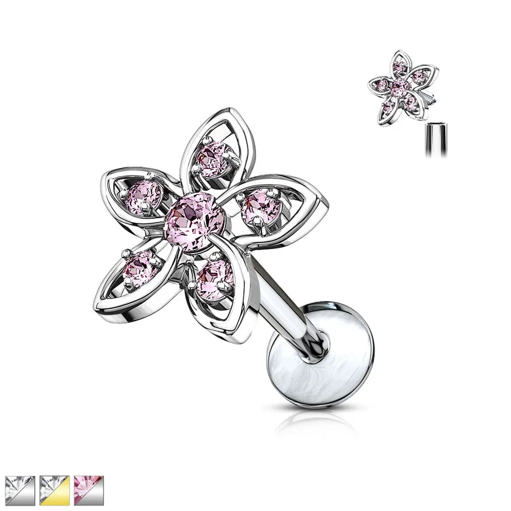 PREMIUM Claw-Set Petals Labret 16g