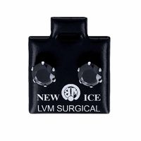 Surgical Steel Black Round Ice Earrings