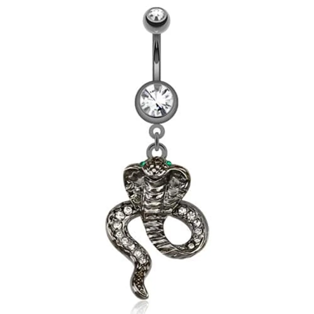 Blackline PVD Cobra Navel Dangle 14g