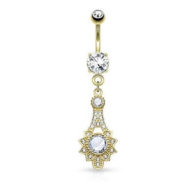 Filigree Fan Navel Dangle 14g