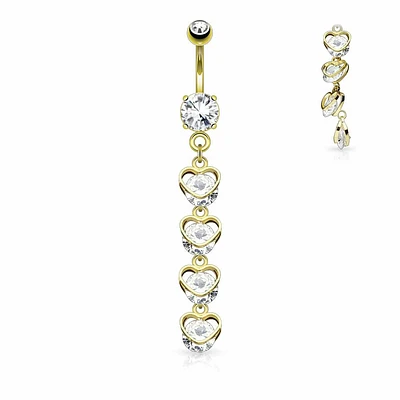 Heart Chain Navel Dangle 14g