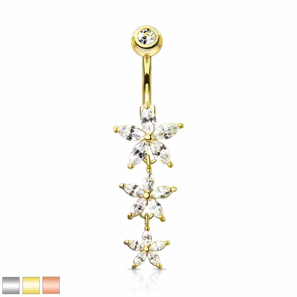 Claw-Set Lily Navel Dangle 14g