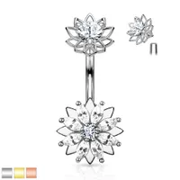 Double Lotus Navel Barbell 14g