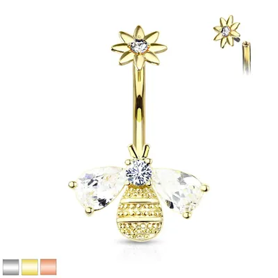 Bumble Bee Belly Barbell 14g