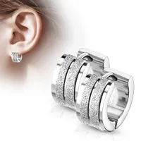 Surgical Steel Textured Stripes Cuff Earrings