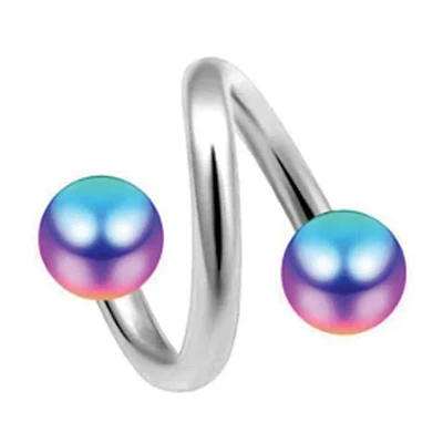 Surgical Steel + Titanium Twister 16g – 14g