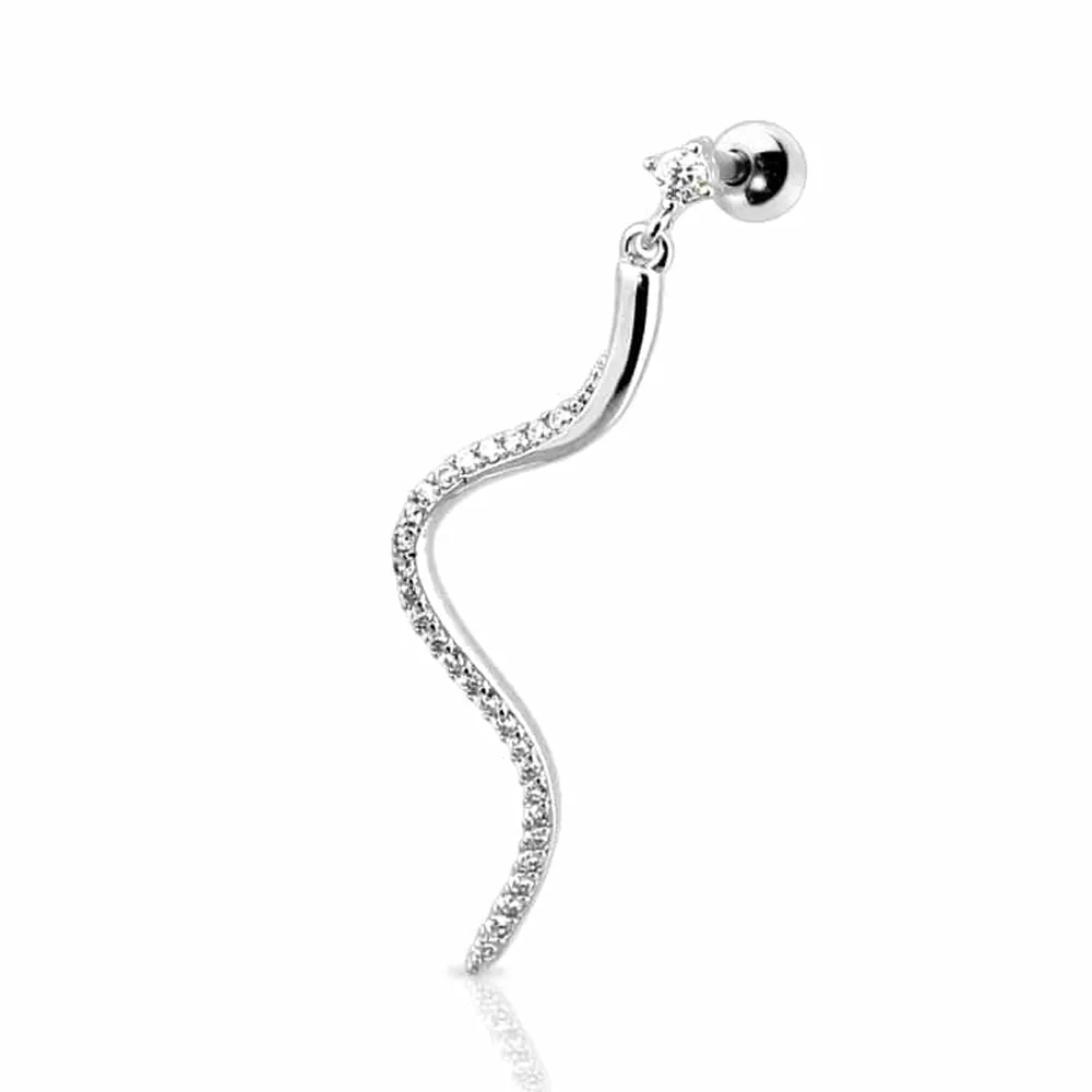 PREMIUM Crystal Snake Cartilage Dangle 16g