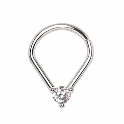 Claw-Set Teardrop Bendable Ring 16g