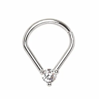 Claw-Set Teardrop Bendable Ring 16g