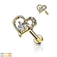 PREMIUM Heart Outline Labret 16g