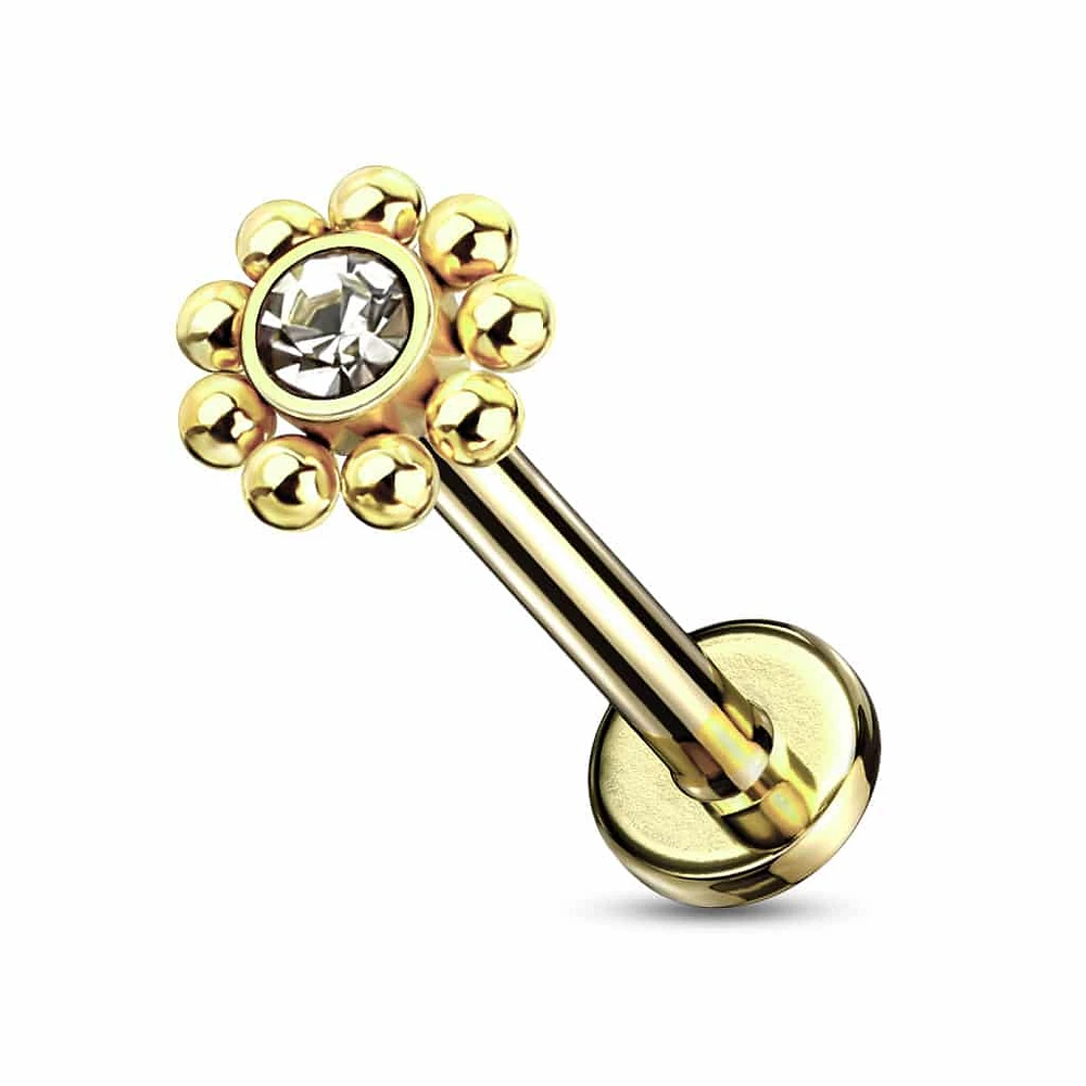 PREMIUM Ball Flower Labret 16g