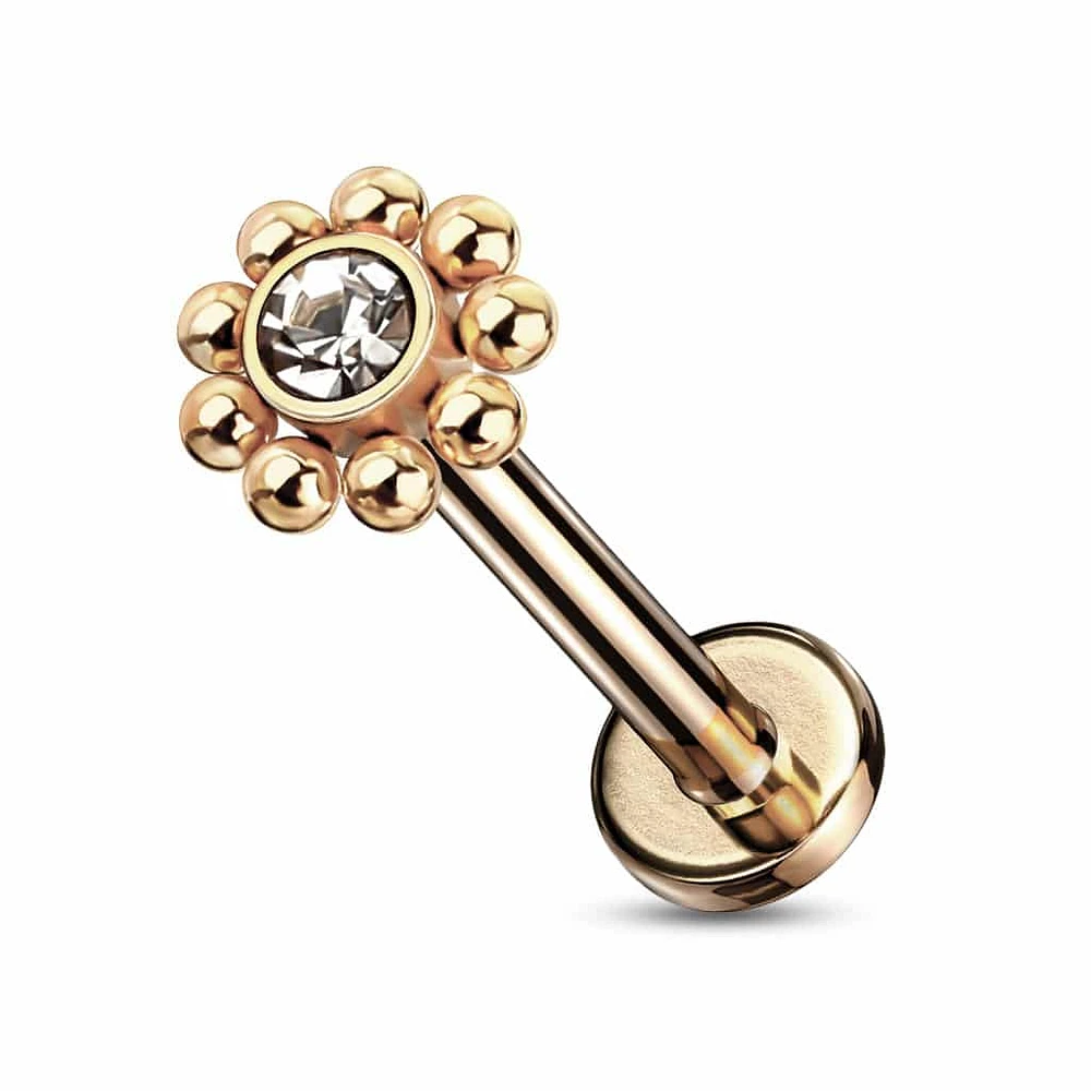 PREMIUM Ball Flower Labret 16g