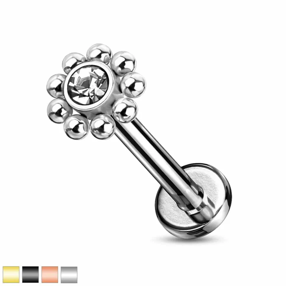 PREMIUM Ball Flower Labret 16g