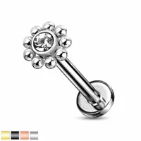 PREMIUM Ball Flower Labret 16g