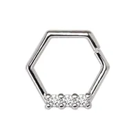 Jewel Hexagon Bendable Ring 16g