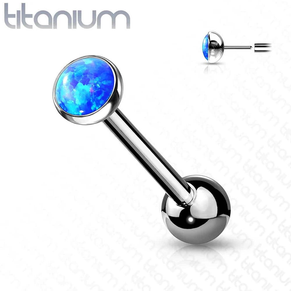 PREMIUM Opal Titanium Straight Barbell 14g