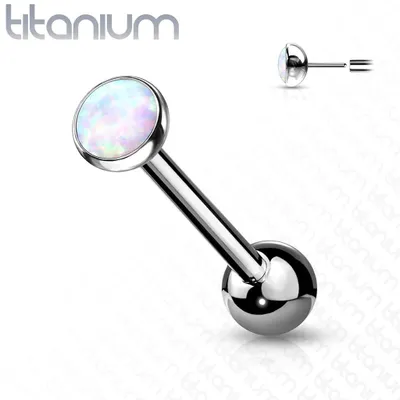 PREMIUM Opal Titanium Straight Barbell 14g