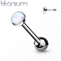 PREMIUM Opal Titanium Straight Barbell 14g