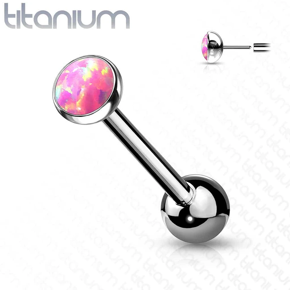 PREMIUM Opal Titanium Straight Barbell 14g