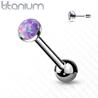 PREMIUM Opal Titanium Straight Barbell 14g