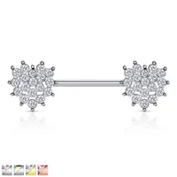 Crystal Heart Nipple Barbell 14g