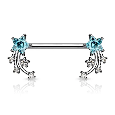 Shooting Star Nipple Barbell 14g