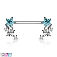 Shooting Star Nipple Barbell 14g