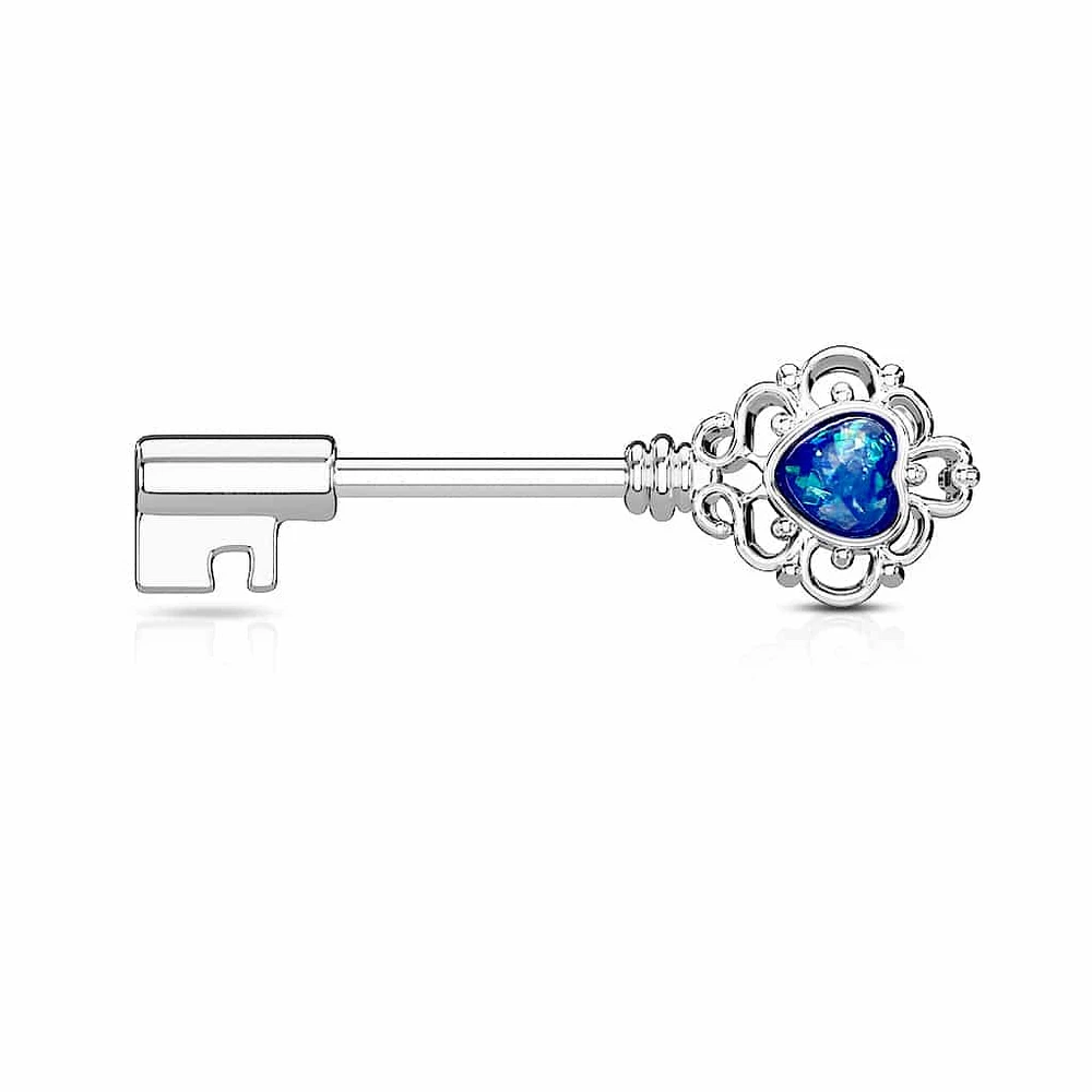 Opal Key Nipple Barbell 14g