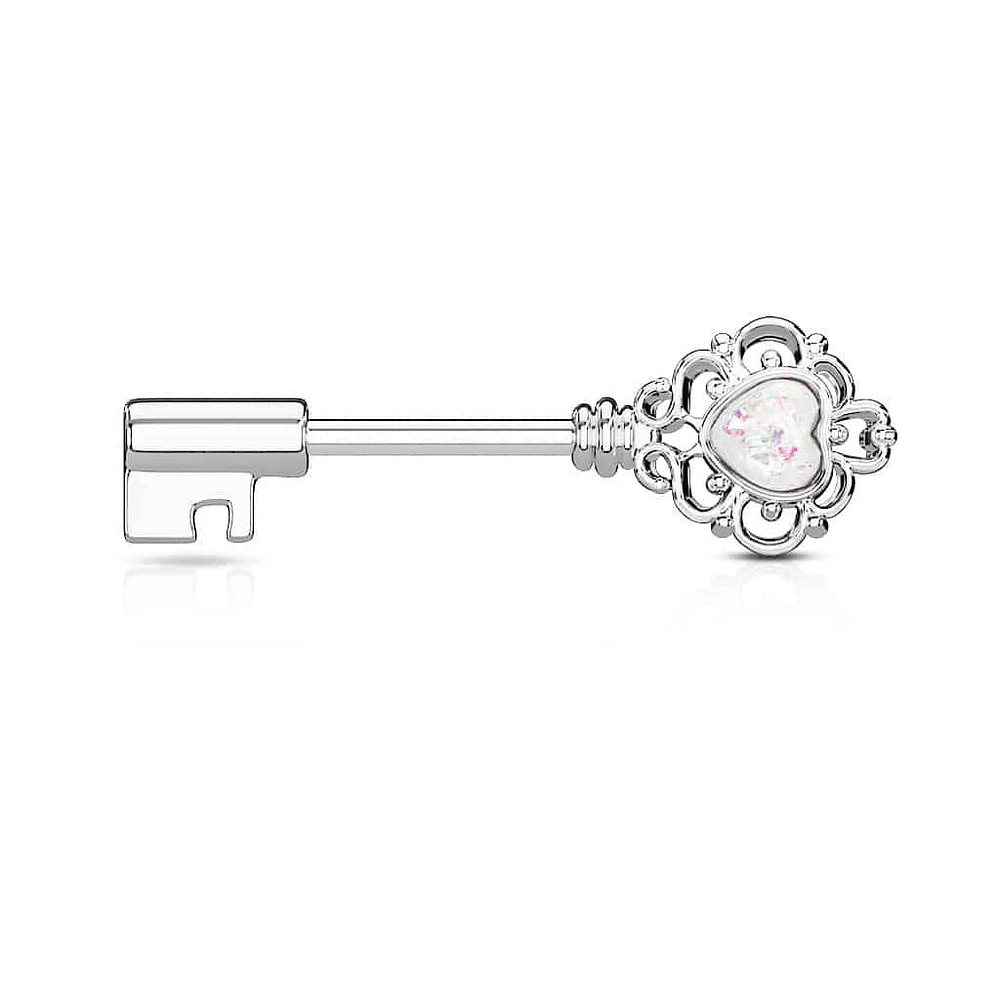 Opal Key Nipple Barbell 14g