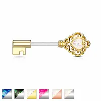 Opal Key Nipple Barbell 14g