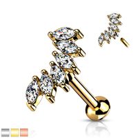 PREMIUM Claw-Set Oval Crystal Curve Labret 16g
