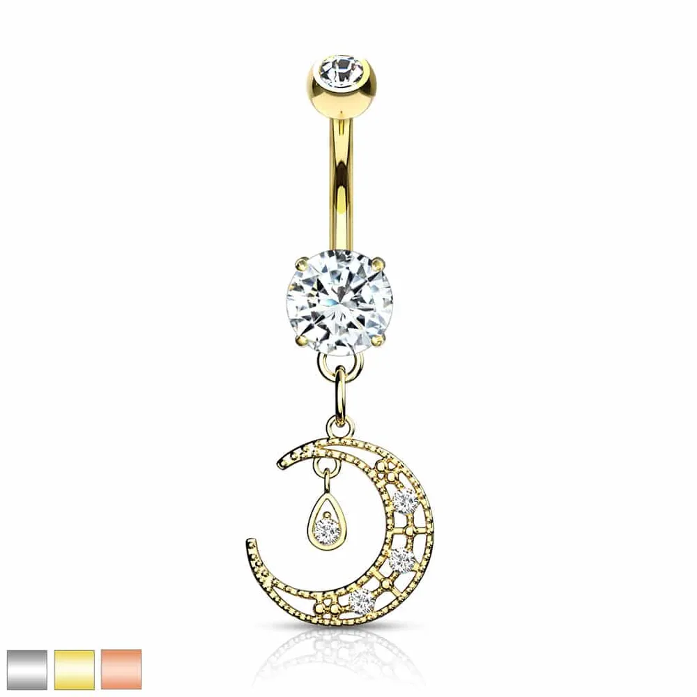 Filigree Moon Navel Dangle 14g