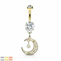 Filigree Moon Navel Dangle 14g