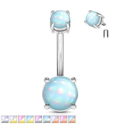 Claw-Set Moonstone Belly Barbell 14g