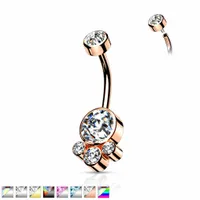 PREMIUM Crystal Dotwork Navel Barbell 14g