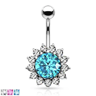 Big Flower Belly Barbell 14g