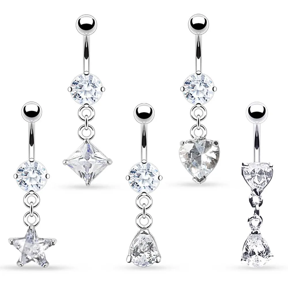 Petite Shaped Navel Dangle 14g