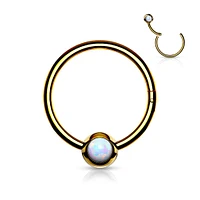 PREMIUM Bezel-Set Opal Hinged Segment Ring 16g