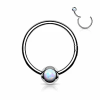 PREMIUM Bezel-Set Opal Hinged Segment Ring 16g