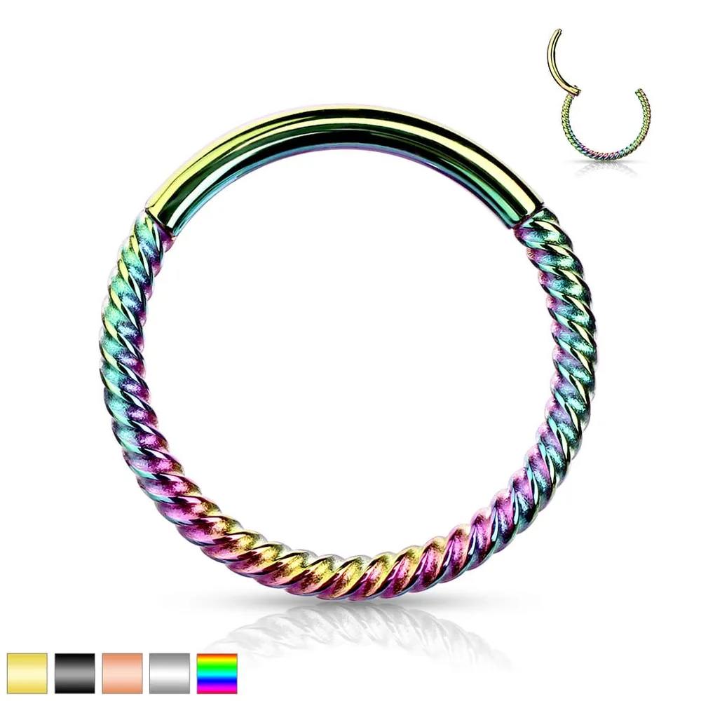 PREMIUM Tiny Twist Hinged Segment Ring 16g