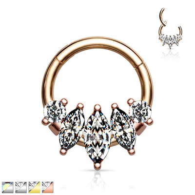 PREMIUM Claw-Set Oval Crystal Segment Ring 16g