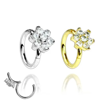 PREMIUM Edge Flower Hinged Segment Ring 16g