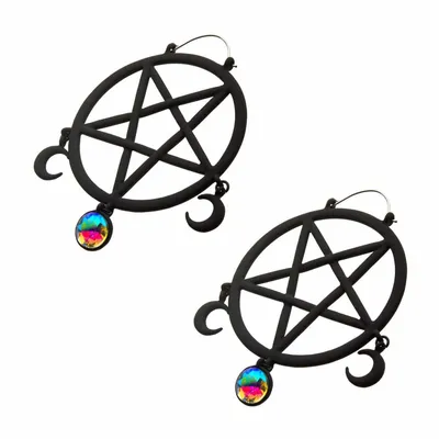 Pentagram + Trine Moon Tunnel Hangers