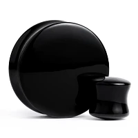 Black Double Flare Lucite Plugs 10g – 1″