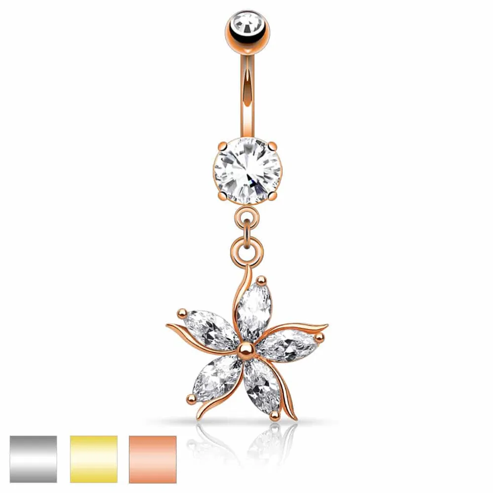 Pinwheel Flower Navel Dangle 14g