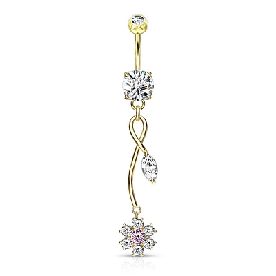 Flower Vine Navel Dangle 14g