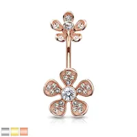 Groovy Flower Belly Barbell 14g