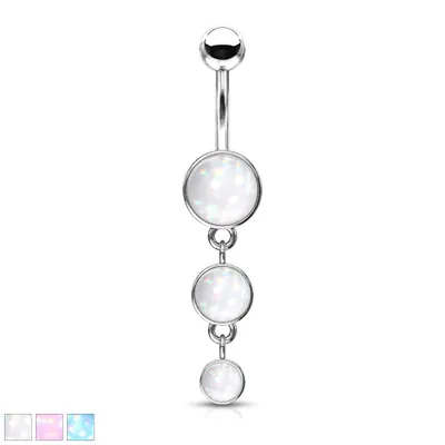 Flat Moonstone Navel Dangle 14g