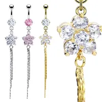 Flower + Tassel Navel Dangle 14g